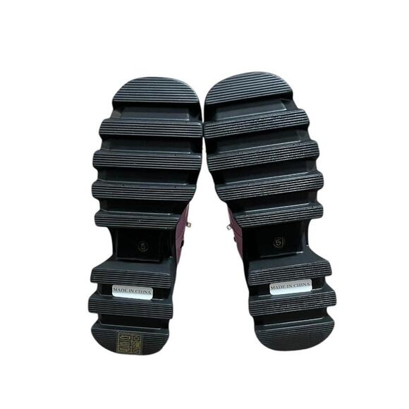 NWOB Lamoda Baby Pink Faux Patent Leather Run To You Platform Ankle Boots 5 - Picture 7 of 7